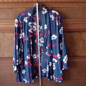 Roz&Ali Blue floral Blazer Sz XL